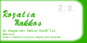 rozalia makkos business card